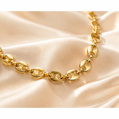 Stainless Steel Pig Nose Chain Bracelet for Men Women Oval Link Bracelet Minimalist Jewelry Gold Silver Color Bracelet Gift