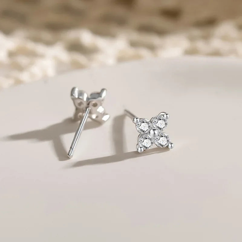 14K Gold/Silver Plated Flower Bracelets for Women Cubic Zirconia Four Clover Leaf Charm Dainty Bracelets Shiny Jewelry Gifts