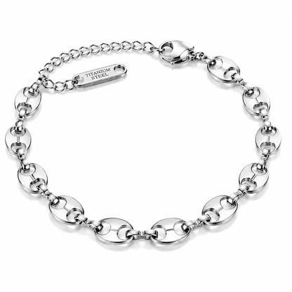 Stainless Steel Pig Nose Chain Bracelet for Men Women Oval Link Bracelet Minimalist Jewelry Gold Silver Color Bracelet Gift
