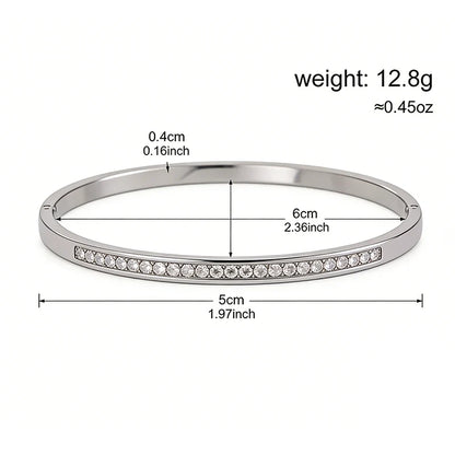 Shiny Crystal Stackable Bracelet for Women Dainty Clover Chain Square Zircon Bangle Stackable Adjustable Party Jewelry Gift