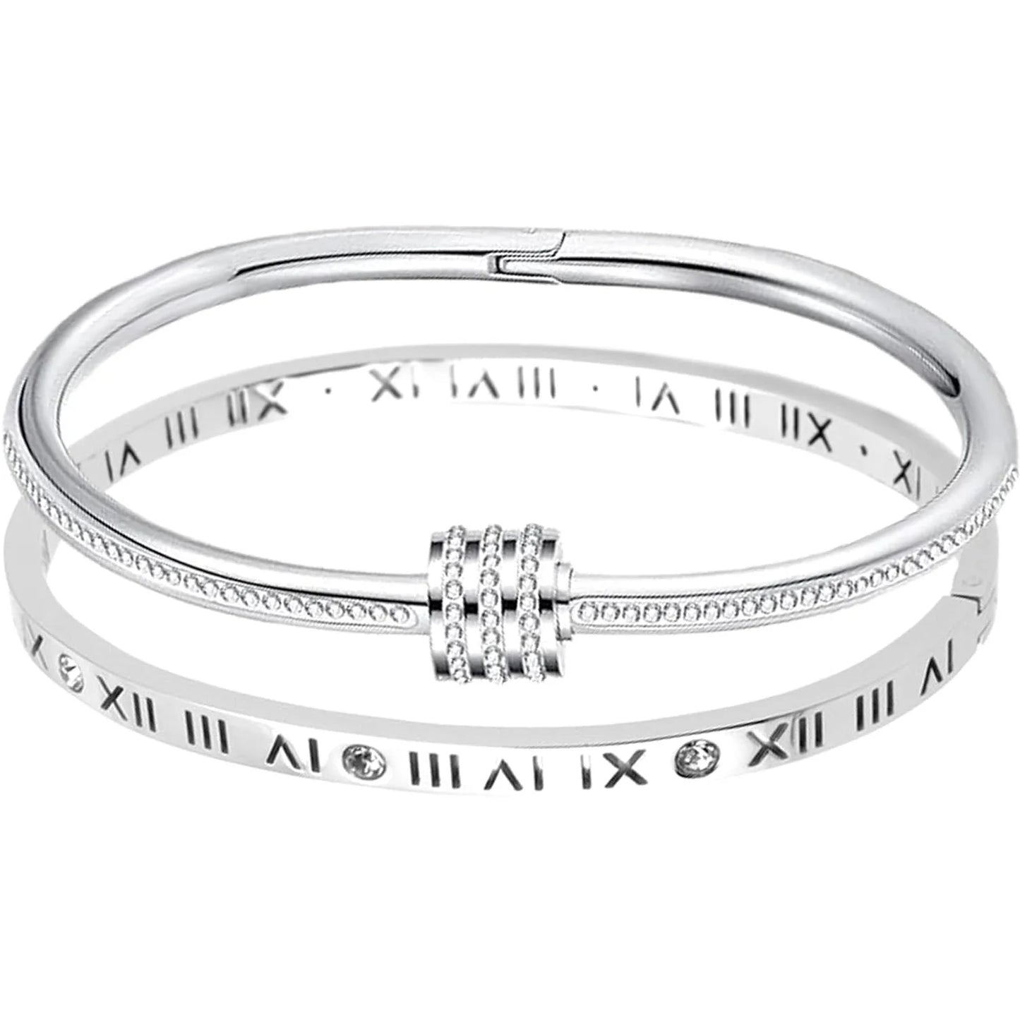 Hot Sale Gold Plated Double-Layer Bracelet CZ Inlaid Luxury Bangle for Women Fashion Trendy Jewelry Perfect Gift for Daily Wear