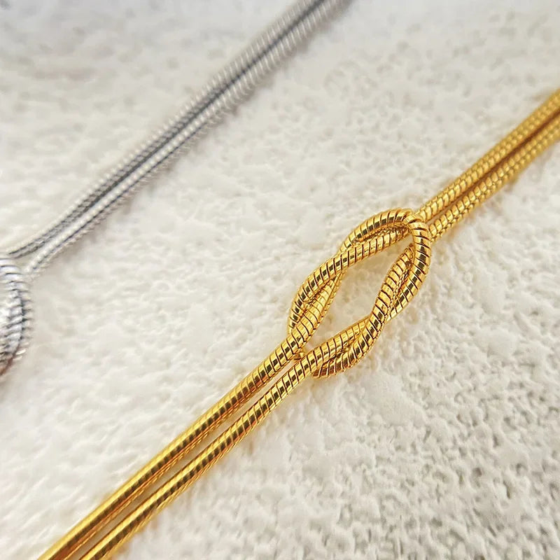 Matching Bracelets for Couples Best Love Knot 18K Gold Plated Herringbone Chain Bracelet Relationship Jewelry for Friend Dainty