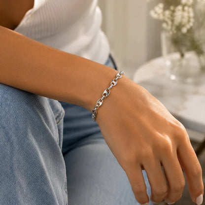 Stainless Steel Pig Nose Chain Bracelet for Men Women Oval Link Bracelet Minimalist Jewelry Gold Silver Color Bracelet Gift