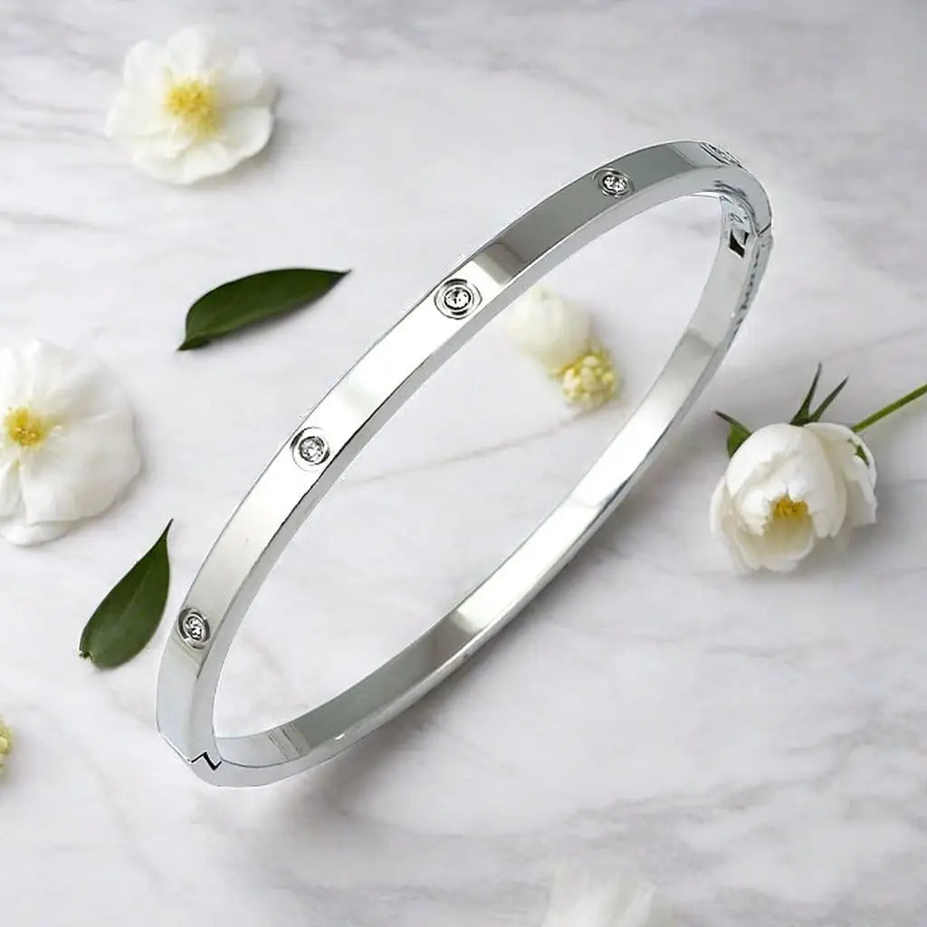 Hot Sale Gold Plated Double-Layer Bracelet CZ Inlaid Luxury Bangle for Women Fashion Trendy Jewelry Perfect Gift for Daily Wear