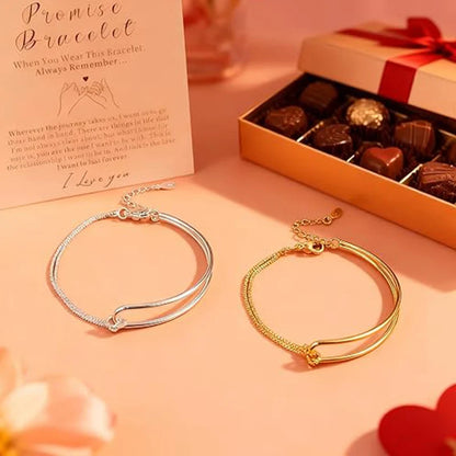 2/1pcs Matching Knot Bracelets Adjustable Double Chain Gold/Silver Plated Minimalist Bracelet for Friends Couples Jewelry Gifts