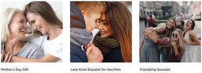 Matching Bracelets for Couples Best Love Knot 18K Gold Plated Herringbone Chain Bracelet Relationship Jewelry for Friend Dainty