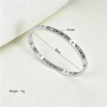 304 Stainless Steel Bangle Bracelet for Women White Shell Inlaid CZ Crystal Open Cuff Bangle Waterproof No Fade Daily Jewelry