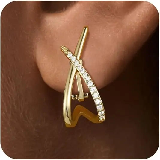 Clip on Earrings for Women 14K Gold Plated Statement Trendy Dainty Earrings HypoallergenicMinimalist Non Pierced Earring Jewelry
