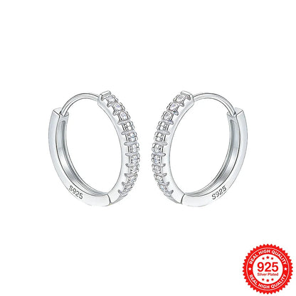 925 Sterling Silver Hoop Earrings for Women 14K Gold Plated Cubic Zirconia Small Huggie Hoops Minimalist Jewelry Gift for Her