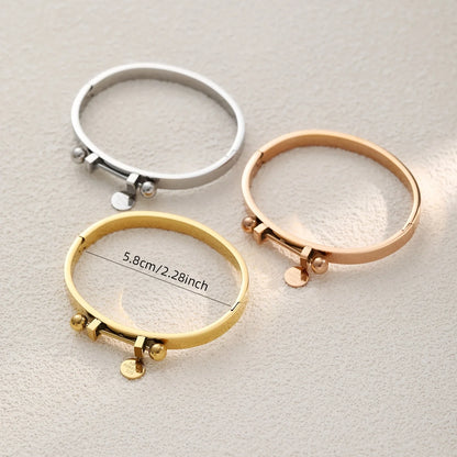 Elegant Stainless Steel 'Love' Engraved Geometric Bangle Chic Sexy Accessory for Women Men Weddings Party Casual Attire Jewelry