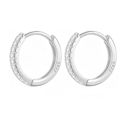 925 Sterling Silver Hoop Earrings for Women Men Micro Pave CZ Minimalist Huggie Hoops Hypoallergenic Stackable Ear Jewelry Gifts