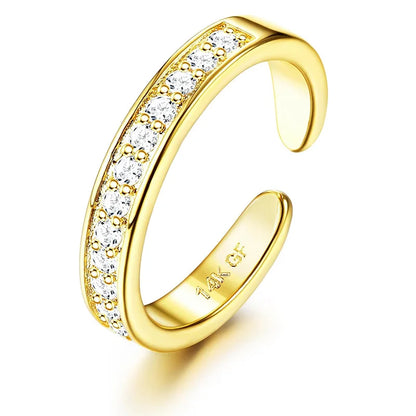 14K Gold Filled Toe Rings for Women Waterproof Open Toe Rings Adjustable Non Tarnish Hug CZ Toe Ring Summer Beach Foot Jewelry