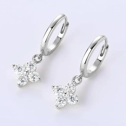 14K Gold/Silver Plated Flower Bracelets for Women Cubic Zirconia Four Clover Leaf Charm Dainty Bracelets Shiny Jewelry Gifts