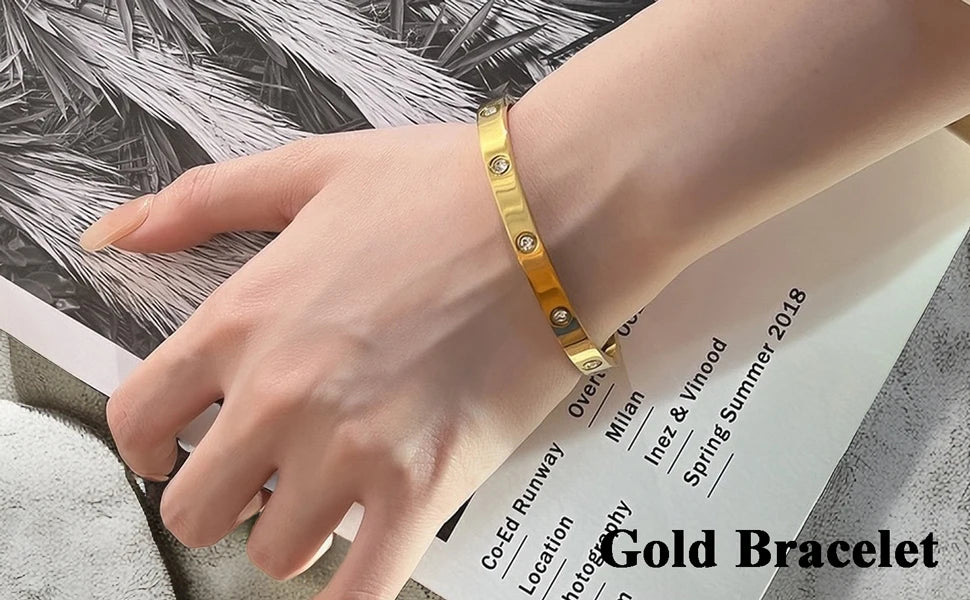 Hot Sale Gold Plated Double-Layer Bracelet CZ Inlaid Luxury Bangle for Women Fashion Trendy Jewelry Perfect Gift for Daily Wear