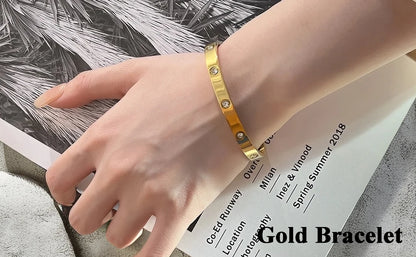 Hot Sale Gold Plated Double-Layer Bracelet CZ Inlaid Luxury Bangle for Women Fashion Trendy Jewelry Perfect Gift for Daily Wear