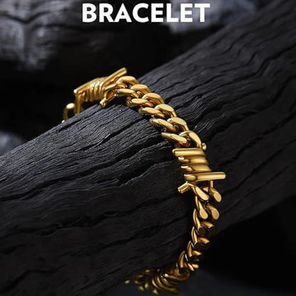 Barbed Wire Cuban Link Bracelet 18K Gold Plated Stainless Steel Gothic Punk Thorns Hand Chain Bracelet for Men Women Jewelry