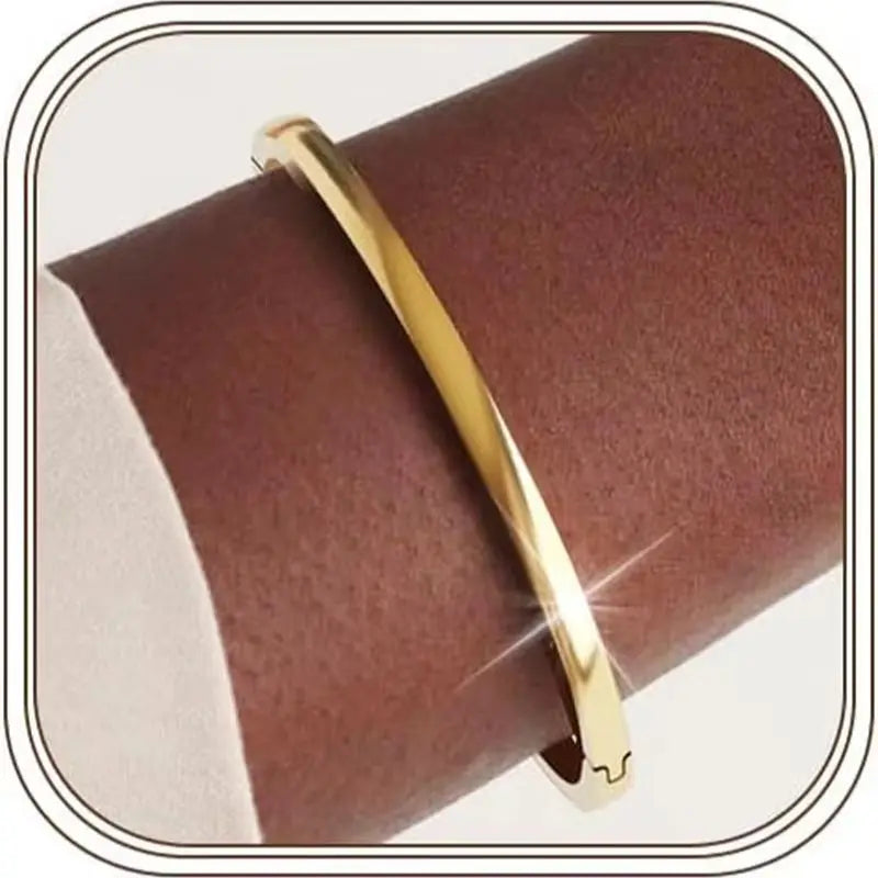 Gold Bangle Bracelet for Women Minimalist Dainty 18K Gold Plated  Waterproof Stainless Steel Bangle Non Tarnish Jewelry Gift