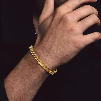 Barbed Wire Cuban Link Bracelet 18K Gold Plated Stainless Steel Gothic Punk Thorns Hand Chain Bracelet for Men Women Jewelry