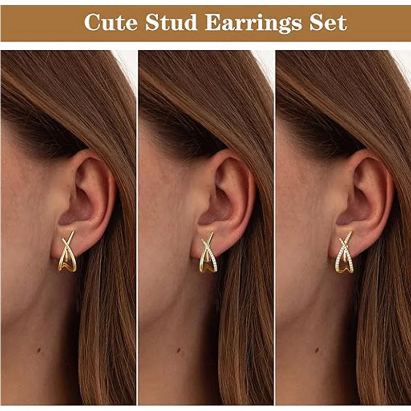 Clip on Earrings for Women 14K Gold Plated Statement Trendy Dainty Earrings HypoallergenicMinimalist Non Pierced Earring Jewelry