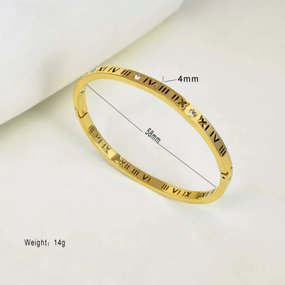 304 Stainless Steel Bangle Bracelet for Women White Shell Inlaid CZ Crystal Open Cuff Bangle Waterproof No Fade Daily Jewelry