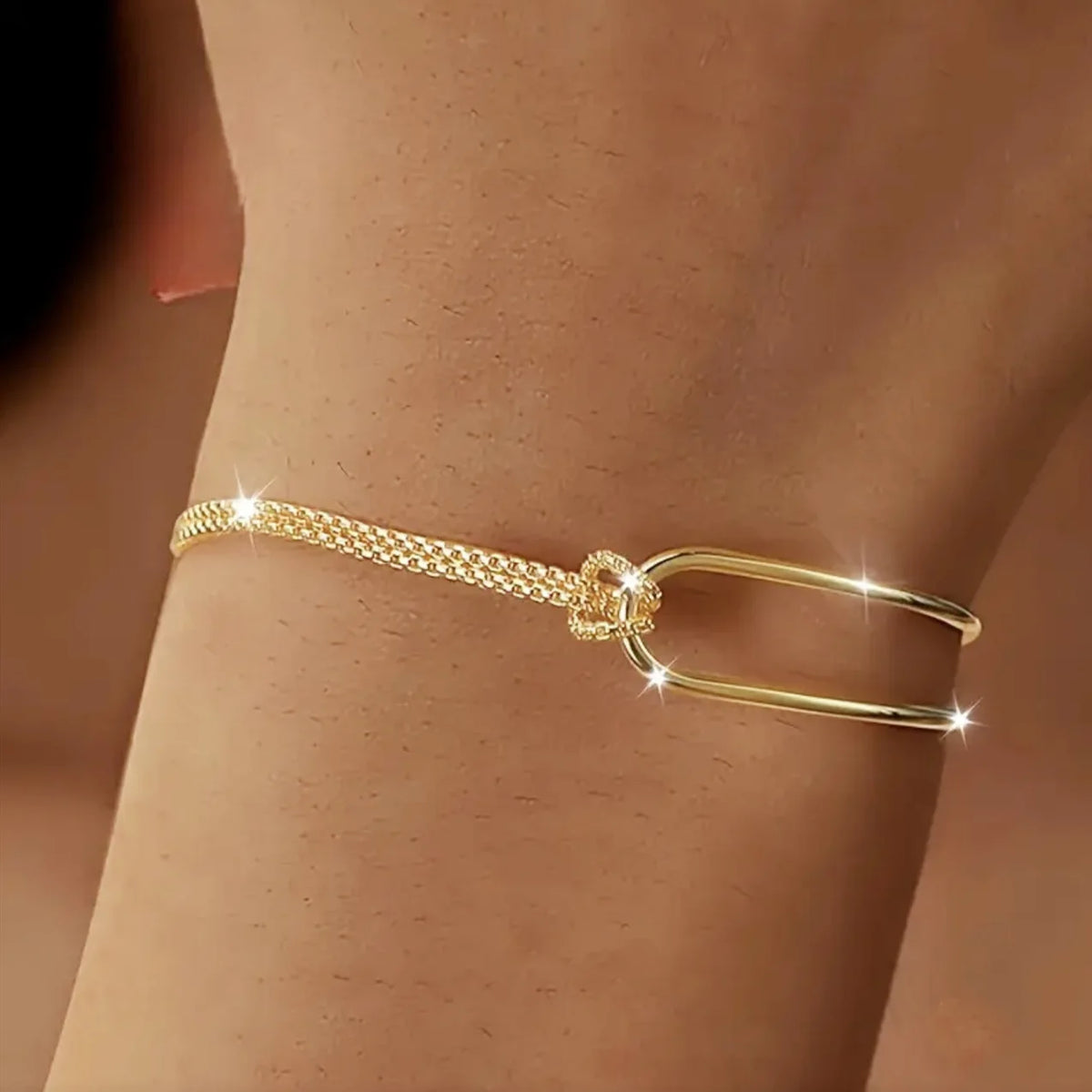 2/1pcs Matching Knot Bracelets Adjustable Double Chain Gold/Silver Plated Minimalist Bracelet for Friends Couples Jewelry Gifts