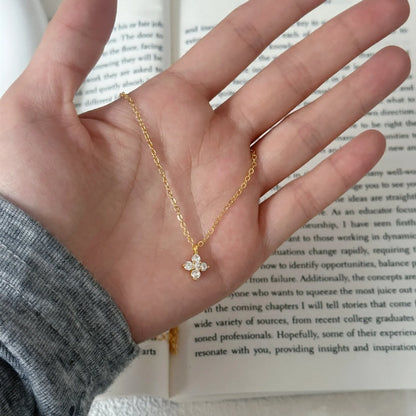 14K Gold/Silver Plated Flower Bracelets for Women Cubic Zirconia Four Clover Leaf Charm Dainty Bracelets Shiny Jewelry Gifts