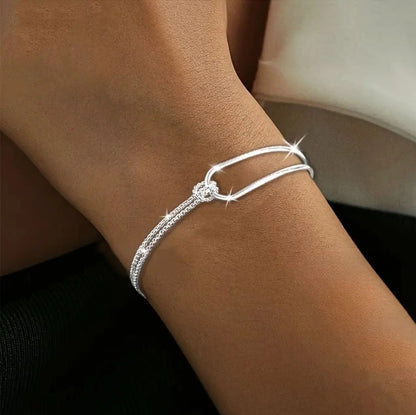 2/1pcs Matching Knot Bracelets Adjustable Double Chain Gold/Silver Plated Minimalist Bracelet for Friends Couples Jewelry Gifts