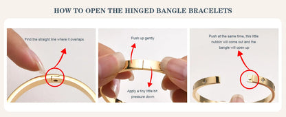 2Pcs/Set 18K Gold Plated Dainty Tennis Bracelets Love Bangle Bracelets 4/6mm Cubic Zirconia Classic Tennis Bracele for Women
