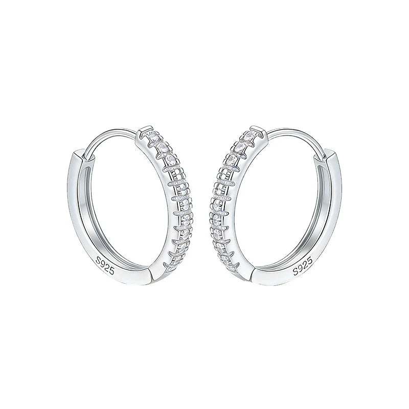 925 Sterling Silver Hoop Earrings for Women 14K Gold Plated Cubic Zirconia Small Huggie Hoops Minimalist Jewelry Gift for Her