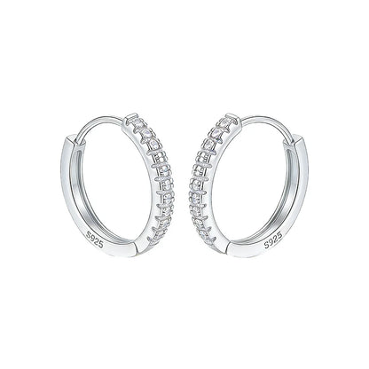 925 Sterling Silver Hoop Earrings for Women 14K Gold Plated Cubic Zirconia Small Huggie Hoops Minimalist Jewelry Gift for Her