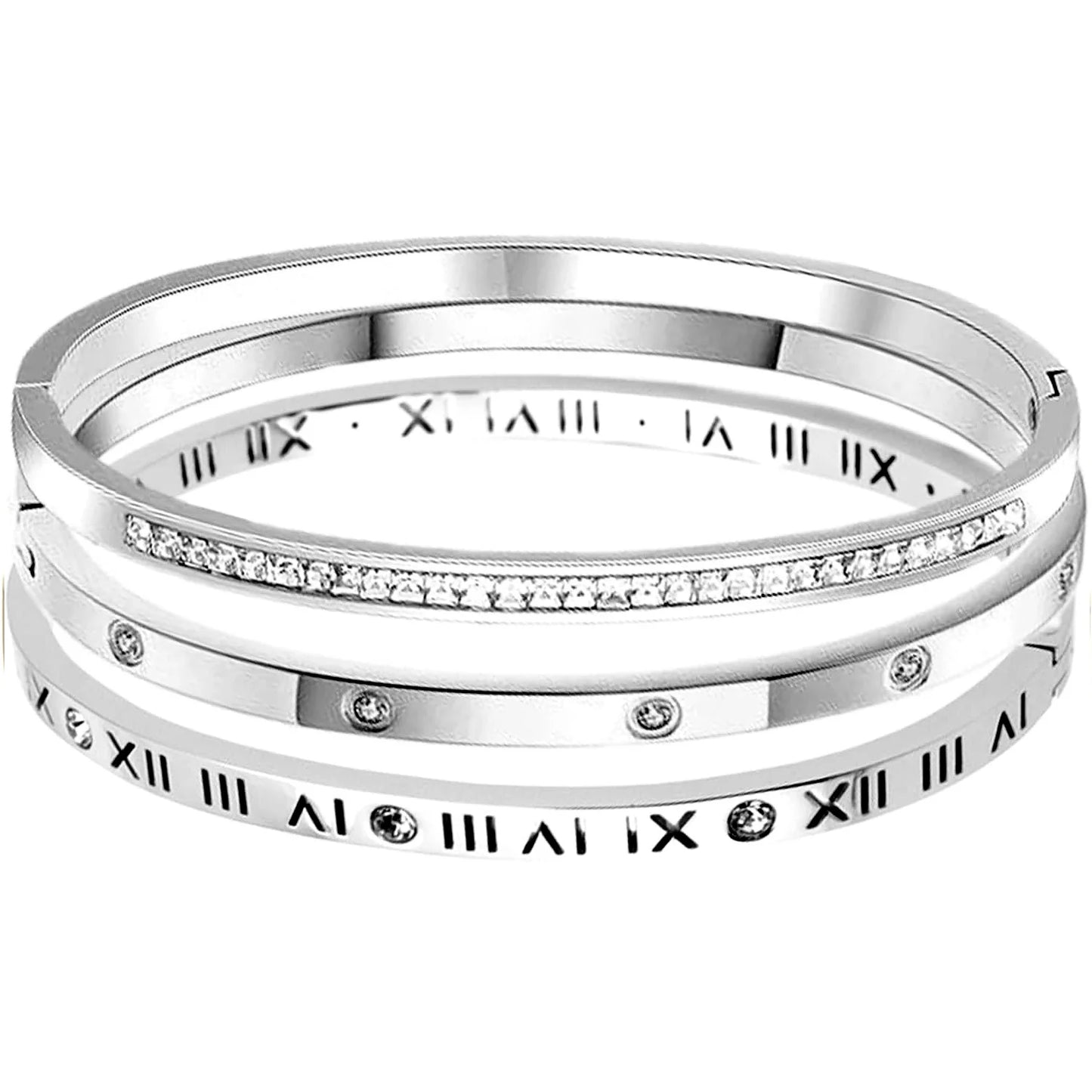 Hot Sale Gold Plated Double-Layer Bracelet CZ Inlaid Luxury Bangle for Women Fashion Trendy Jewelry Perfect Gift for Daily Wear