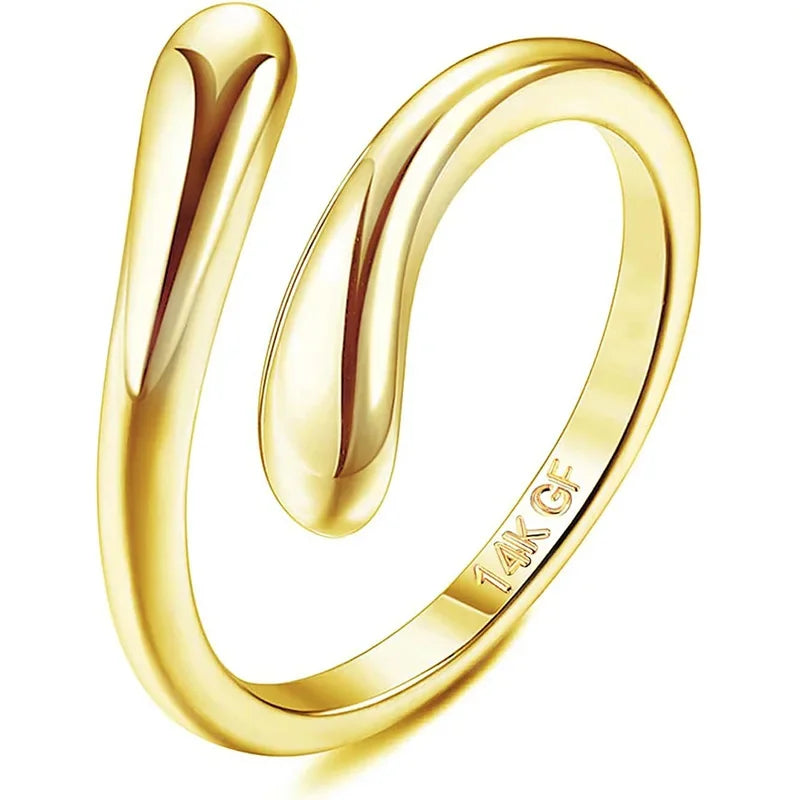 14K Gold Filled Toe Rings for Women Waterproof Open Toe Rings Adjustable Non Tarnish Hug CZ Toe Ring Summer Beach Foot Jewelry